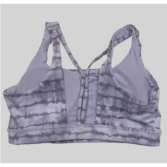 Athleta Exhale Sports Bra XS A-C Purple Tie-Dye Print Medium Support EUC - Picture 4 of 8